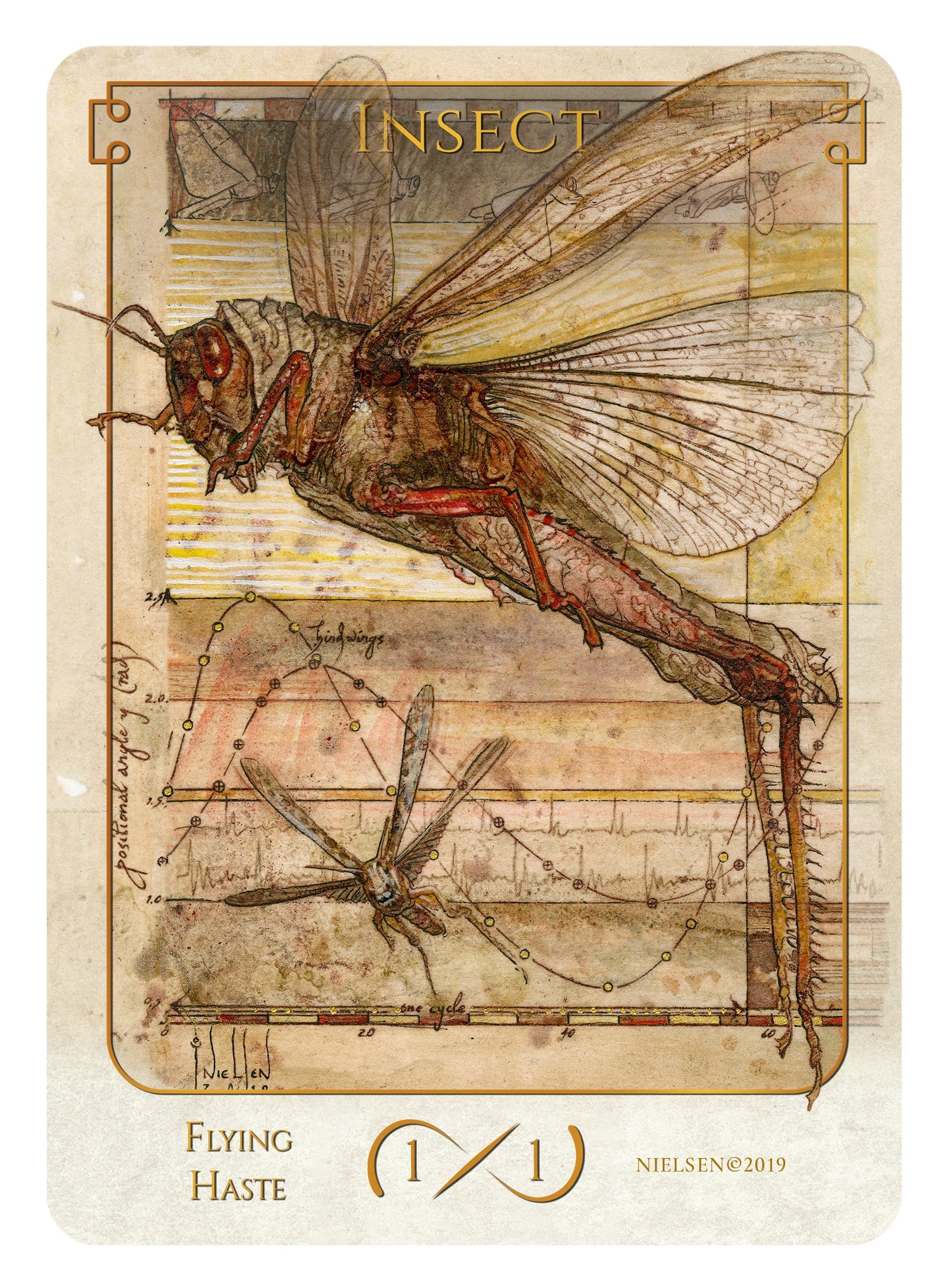 Insect Token (1/1 - Flying, Haste) by Tokens of Spirit