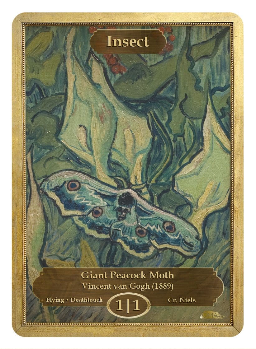 Insect Token (1/1 - Flying, Deathtouch) by Vincent van Gogh - Token - Original Magic Art - Accessories for Magic the Gathering and other card games