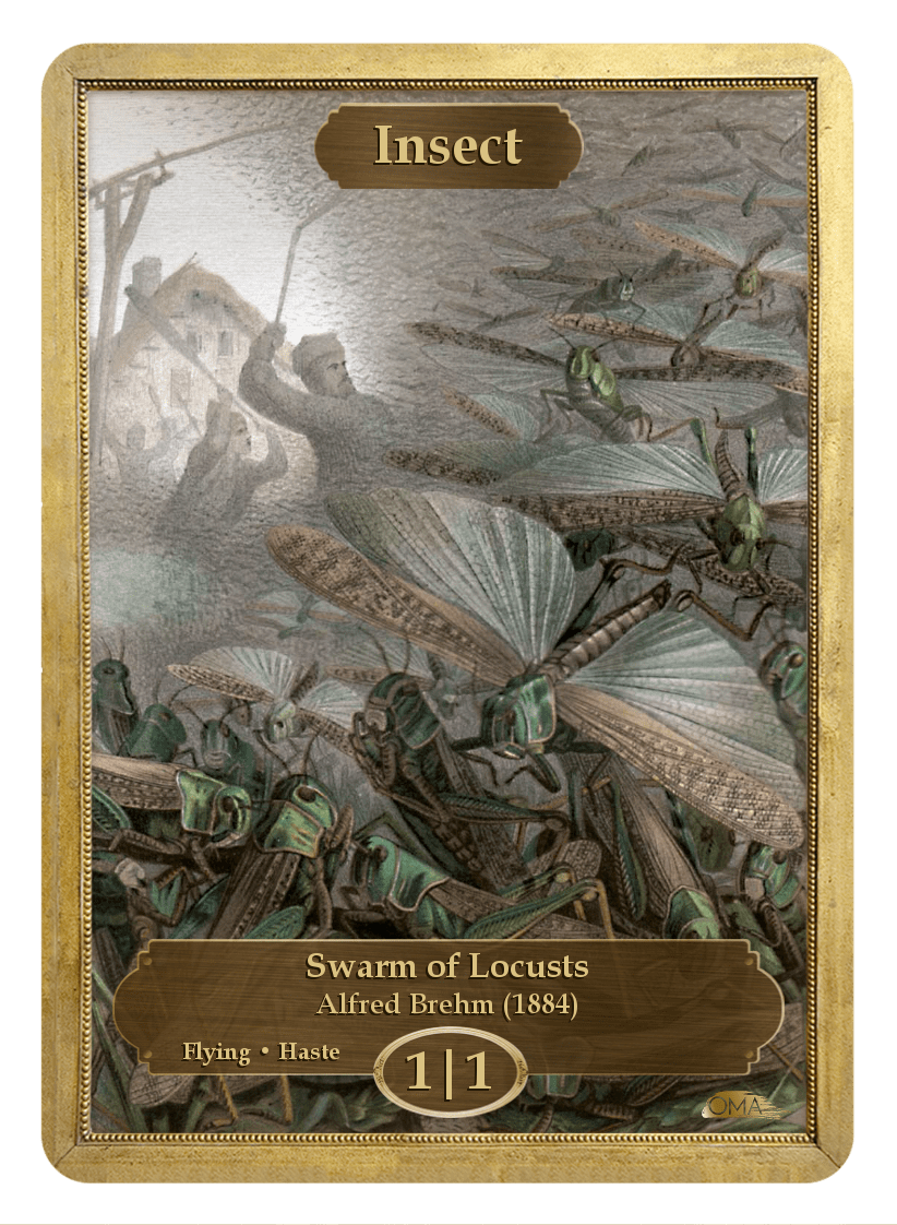 Insect Token (1/1 - Flying, Haste) by Alfred Brehm - Token - Original Magic Art - Accessories for Magic the Gathering and other card games