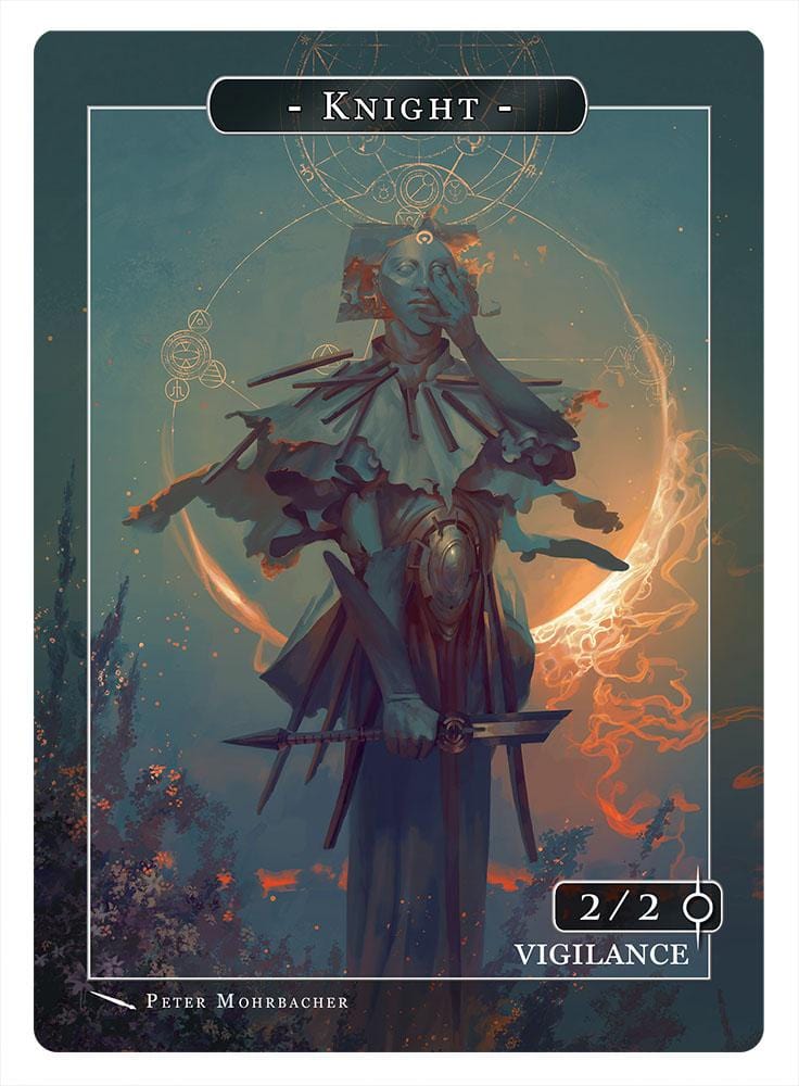 mtg cards that make knight tokens Knight Token (2/2 - Vigilance) by Peter Mohrbacher