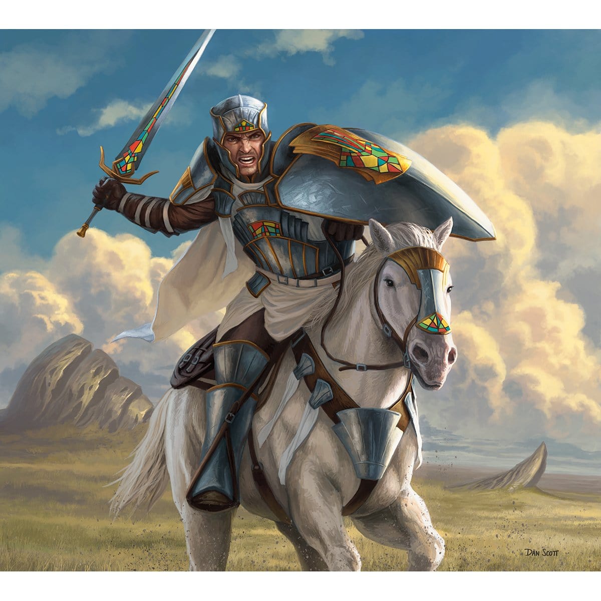 Knight Token Print - Print - Original Magic Art - Accessories for Magic the Gathering and other card games