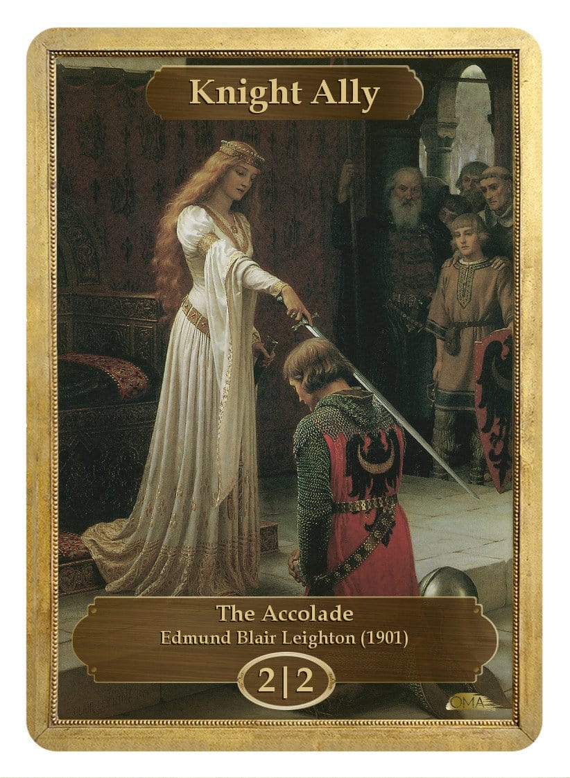 Knight Ally Token (2/2) by Edmund Blair Leighton - Token - Original Magic Art - Accessories for Magic the Gathering and other card games