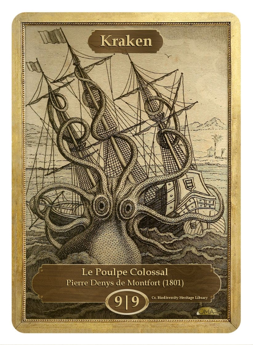 Kraken Token (9/9) by Pierre Denys de Montfort - Token - Original Magic Art - Accessories for Magic the Gathering and other card games