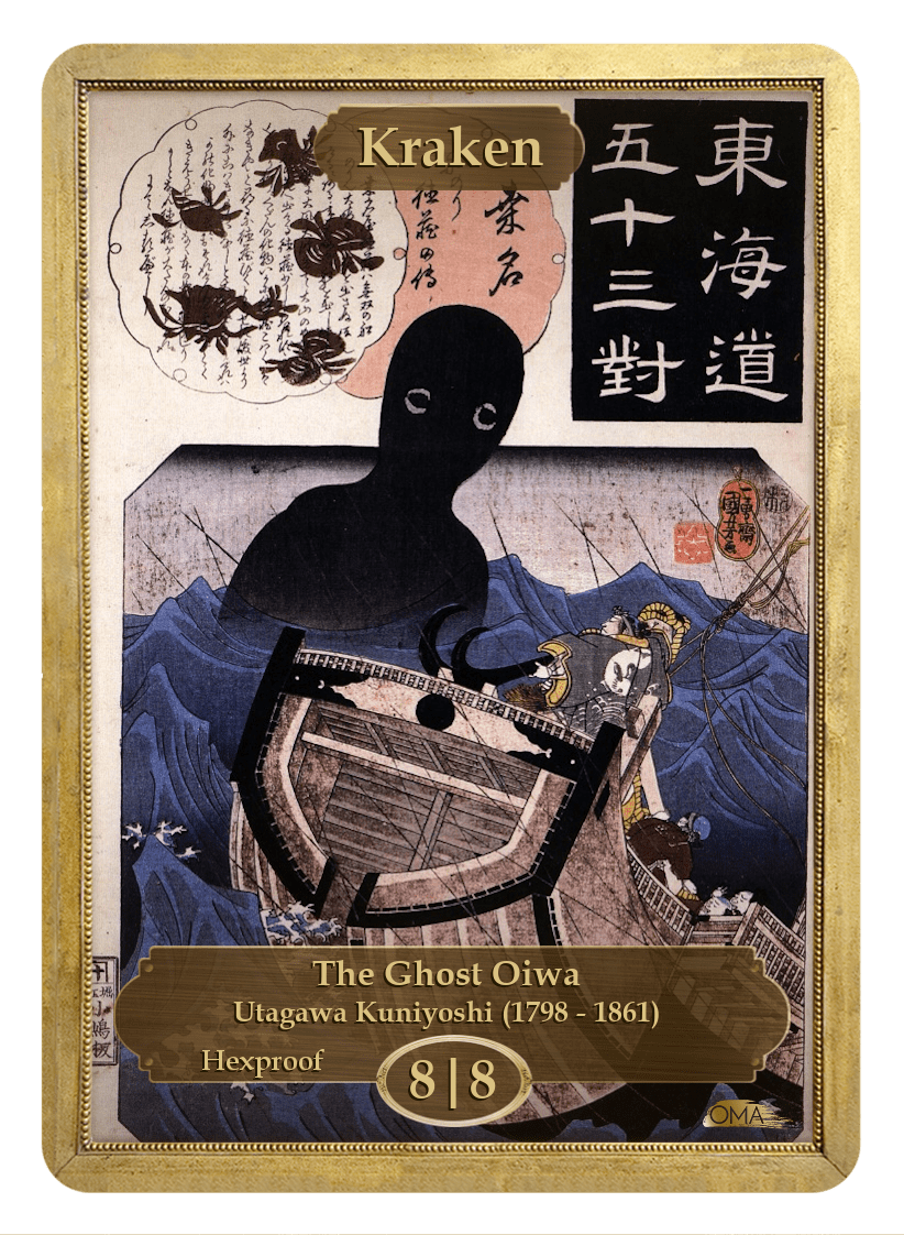 Kraken Token (8/8 - Hexproof) by Utagawa Kuniyoshi - Token - Original Magic Art - Accessories for Magic the Gathering and other card games
