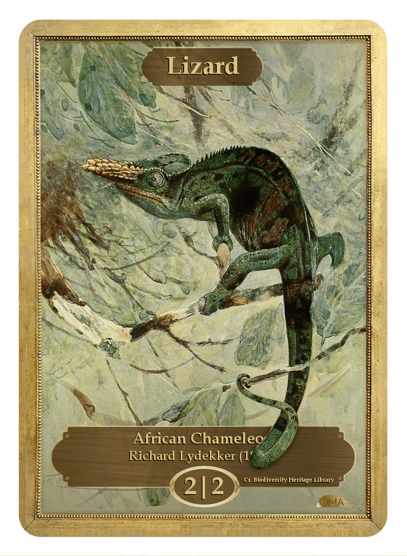 Lizard Token (2/2) by Richard Lydekker - Original Magic Art