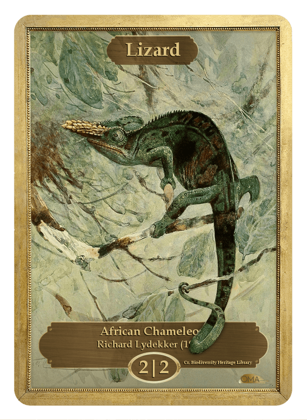 Lizard Token (2/2) by Richard Lydekker - Original Magic Art