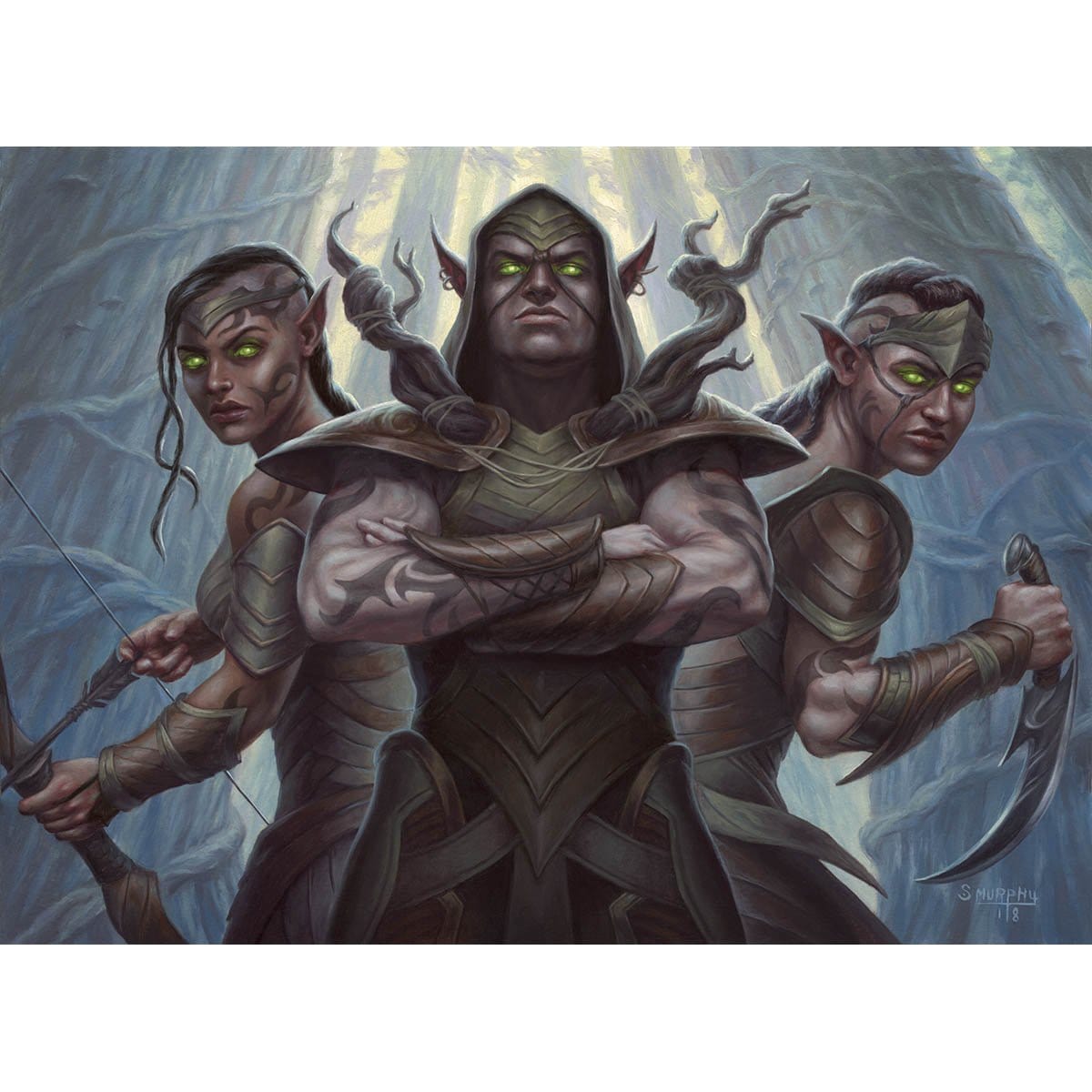 Llanowar Tribe Print - Print - Original Magic Art - Accessories for Magic the Gathering and other card games