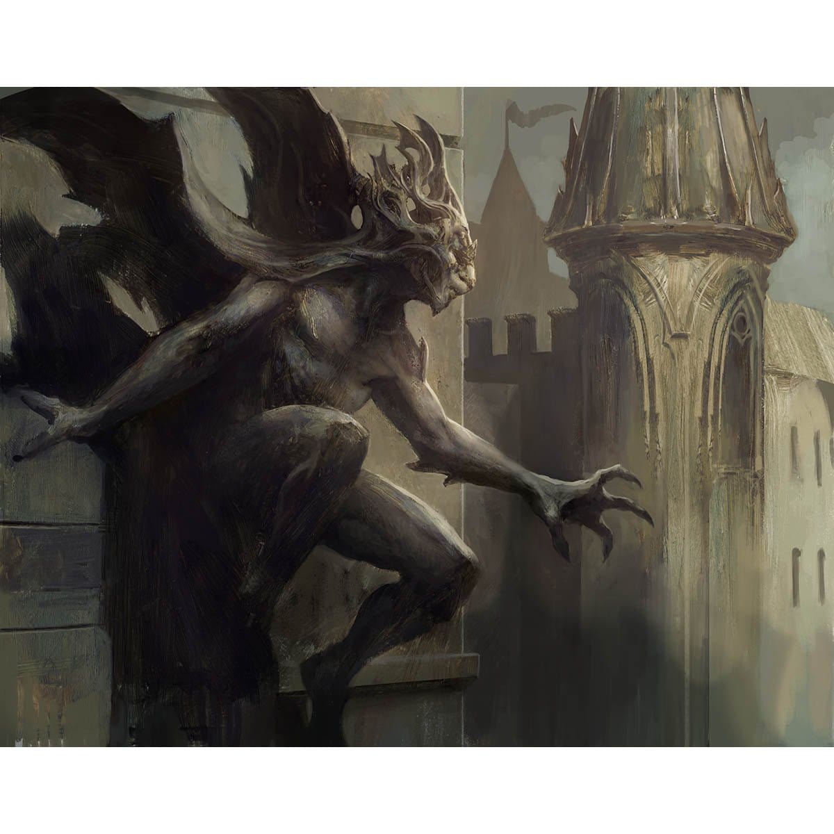 Locthwain Gargoyle Print - Print - Original Magic Art - Accessories for Magic the Gathering and other card games