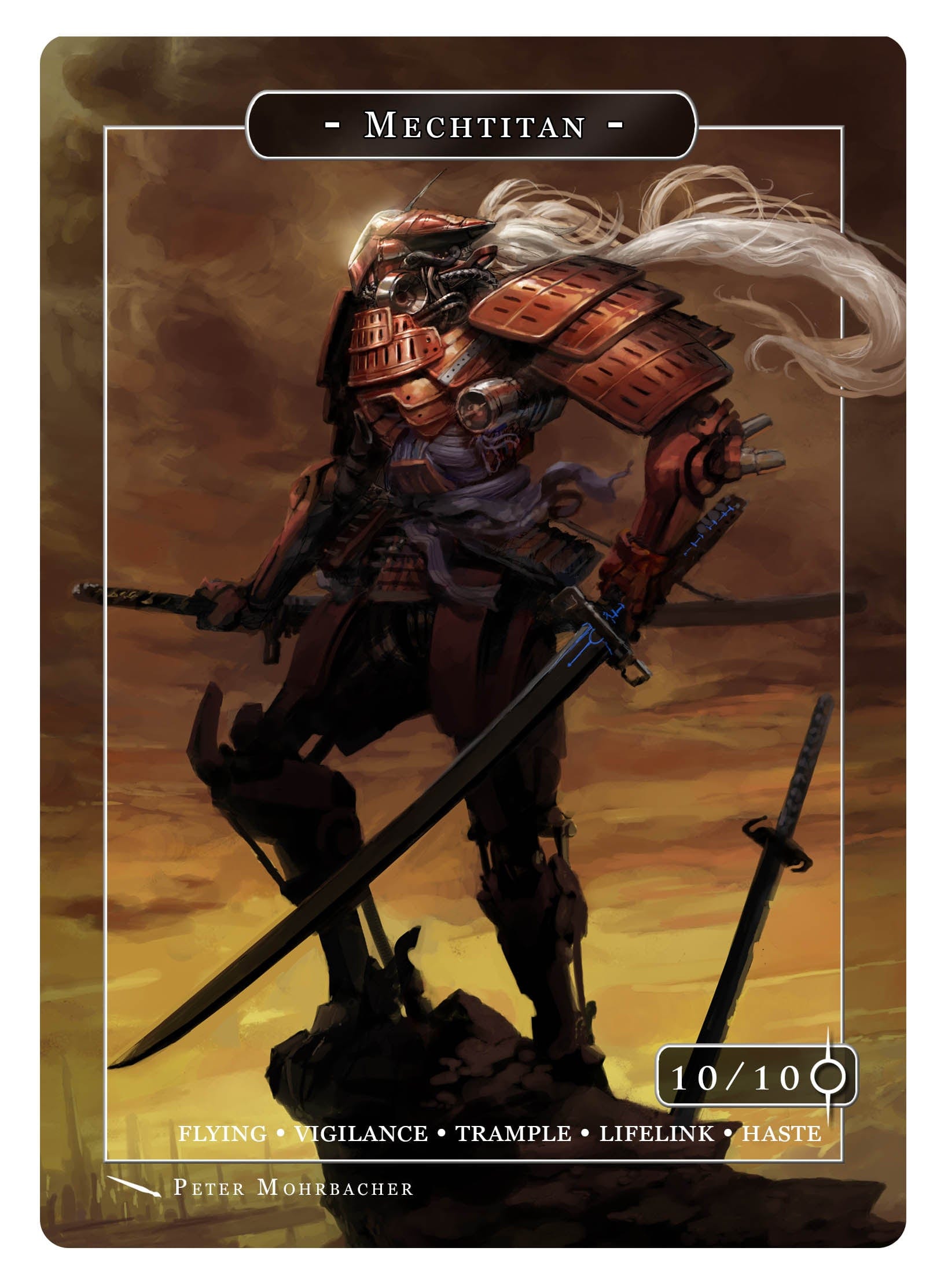 Mechtitan Token (10/10 - Flying, Vigilance, Trample, Lifelink, Haste) - Original Magic Art Mechtitan Token (10/10 - Flying, Vigilance, Trample, Lifelink, Haste) - Original Magic Art