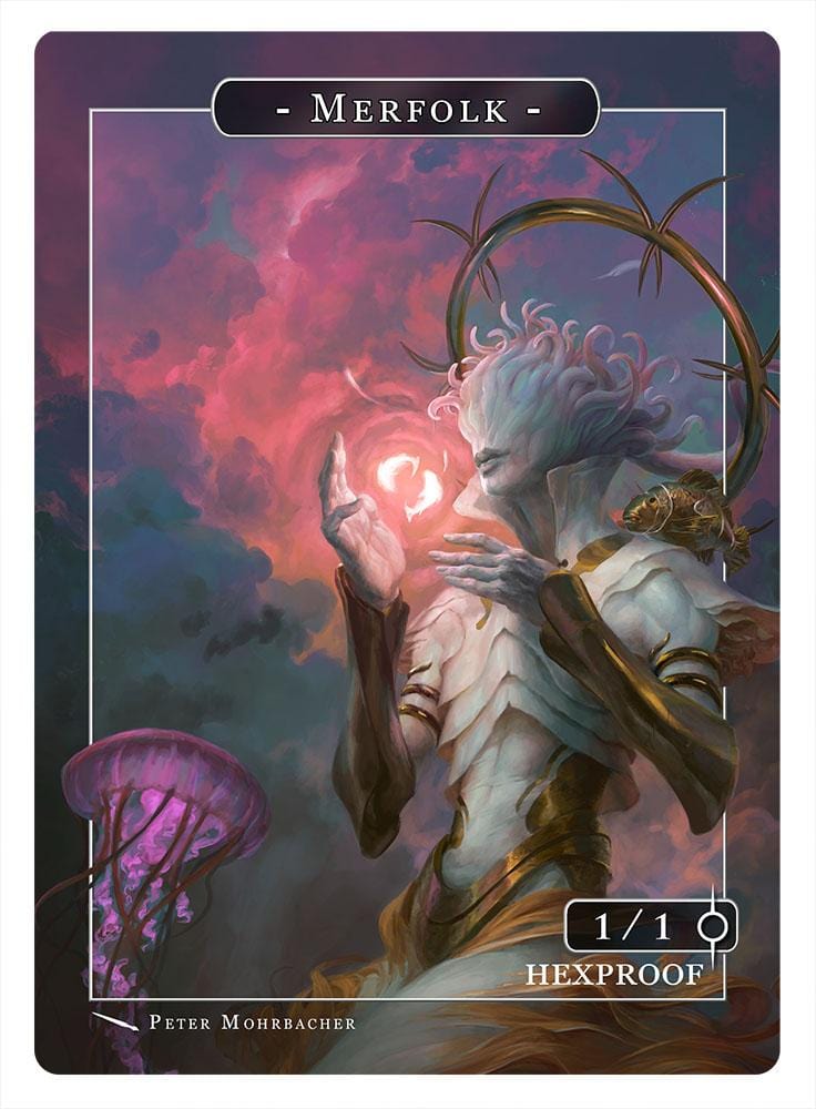 Merfolk Token (1/1 - Hexproof) by Peter Mohrbacher - Original Magic Art Merfolk Token (1/1 - Hexproof) by Peter Mohrbacher - Original Magic Art