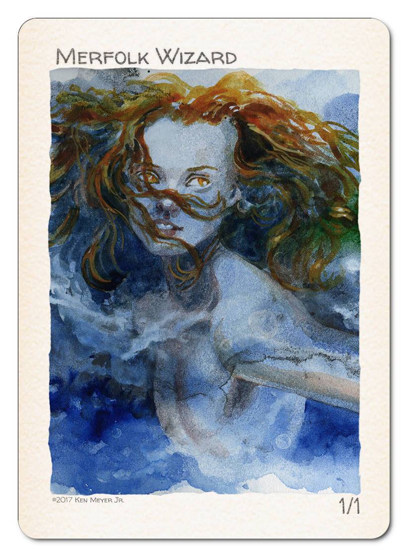 Merfolk Wizard Token (1/1) by Ken Meyer Jr. - Original Magic Art Merfolk Wizard Token (1/1) by Ken Meyer Jr. - Original Magic Art