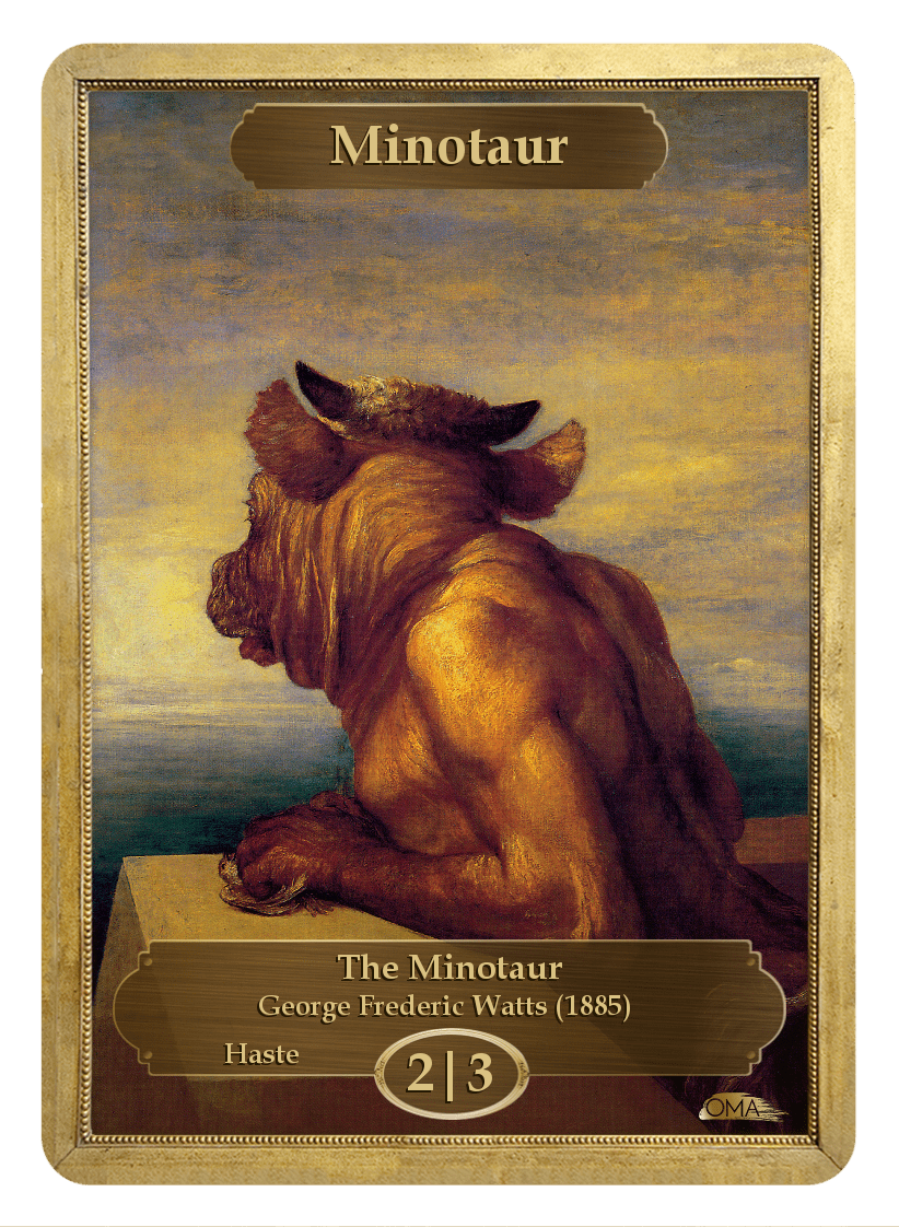 Minotaur Token (2/3) by George Frederic Watts - Token - Original Magic Art - Accessories for Magic the Gathering and other card games