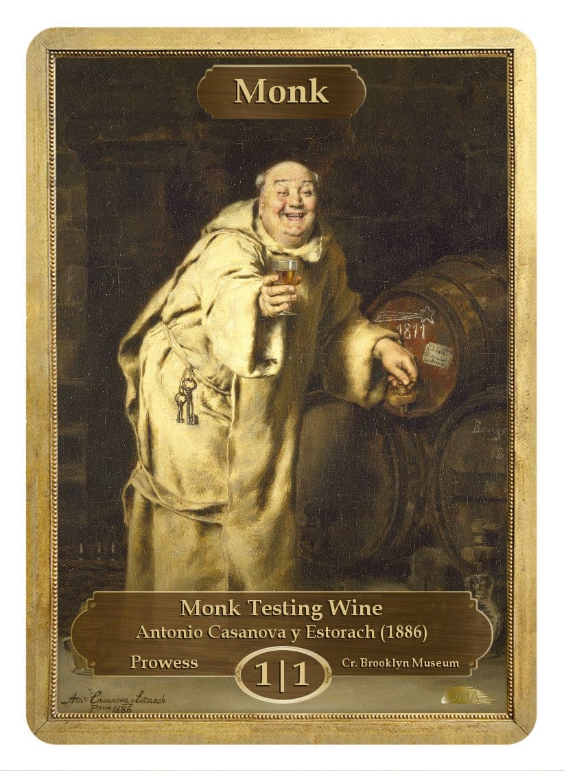 Monk Token (1/1) by Antonio Casanova y Estorach - Token - Original Magic Art - Accessories for Magic the Gathering and other card games