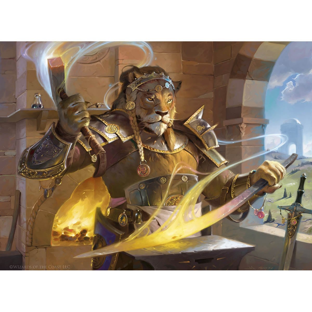 Nazahn, Revered Blacksmith Print - Print - Original Magic Art - Accessories for Magic the Gathering and other card games