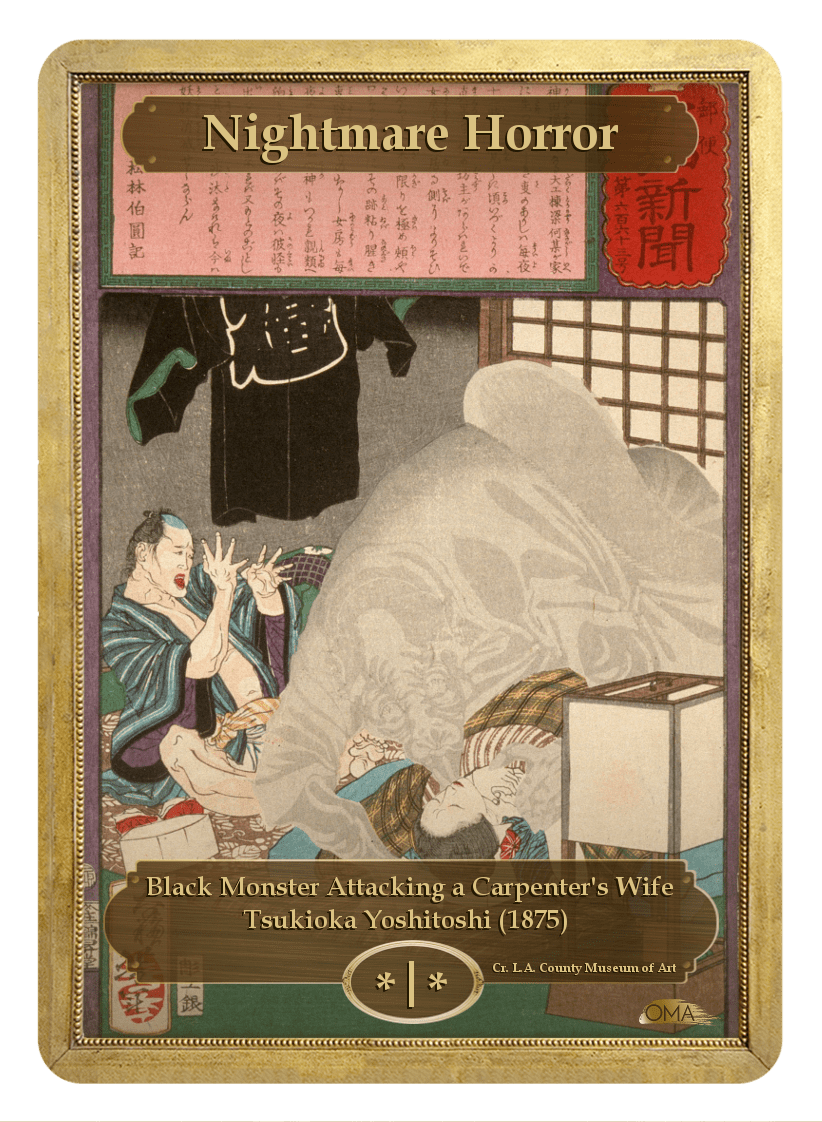 Nightmare Horror (*/*) by Tsukioka Yoshitoshi - Token - Original Magic Art - Accessories for Magic the Gathering and other card games