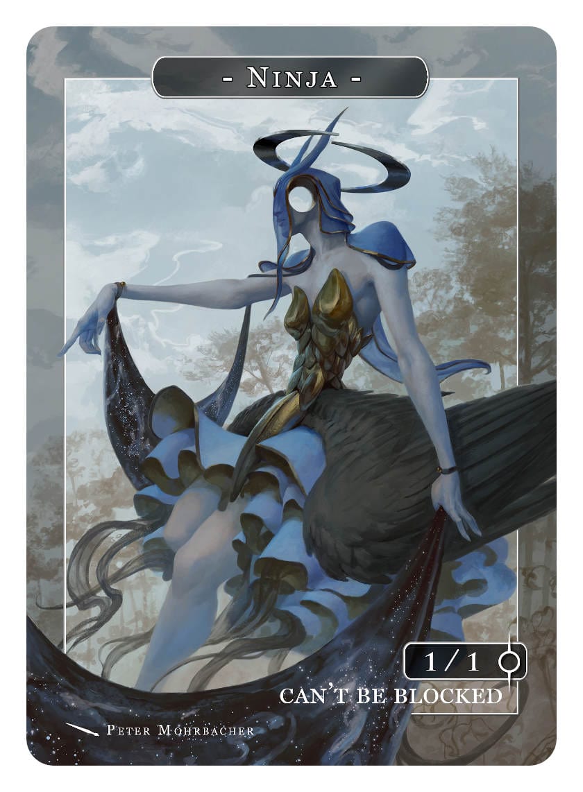 Ninja Token (1/1 - Can't be Blocked) by Peter Mohrbacher