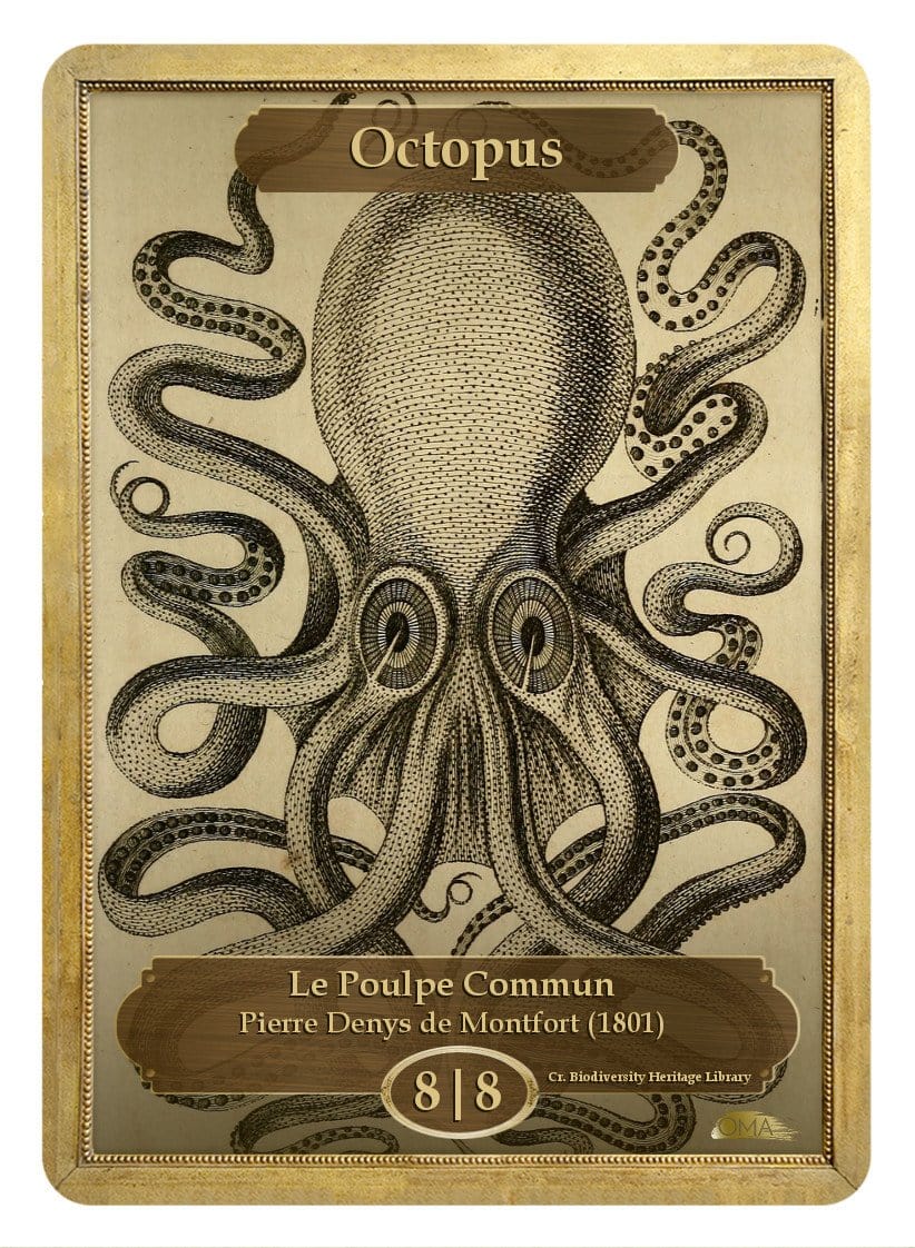Octopus Token (8/8) by Pierre Denys de Montfort - Token - Original Magic Art - Accessories for Magic the Gathering and other card games
