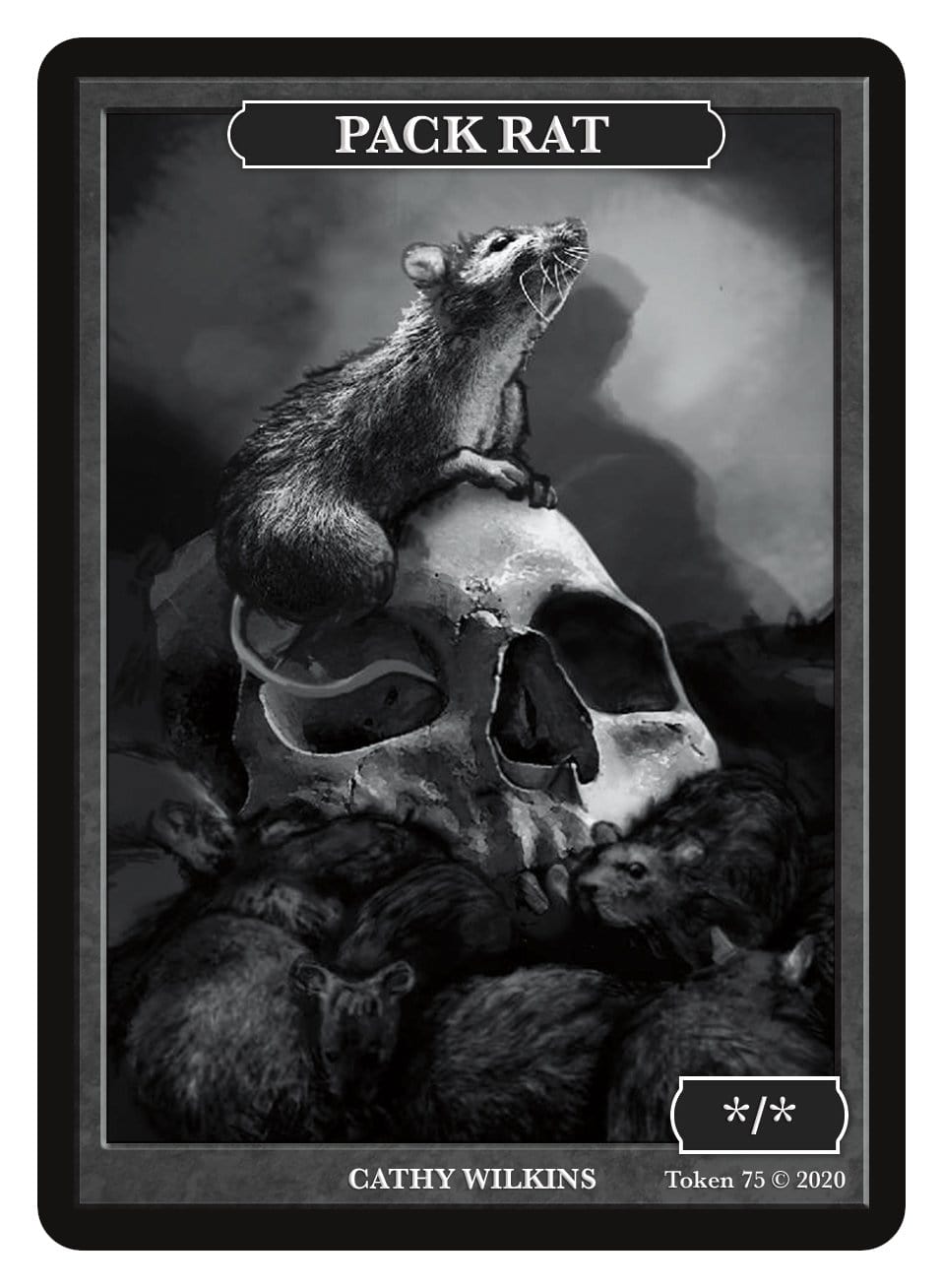 Pack Rat Token (*/*) by Cathy Wilkins - Original Magic Art