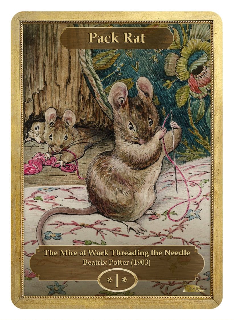 Pack Rat Token (*/*) by Beatrix Potter - Token - Original Magic Art - Accessories for Magic the Gathering and other card games