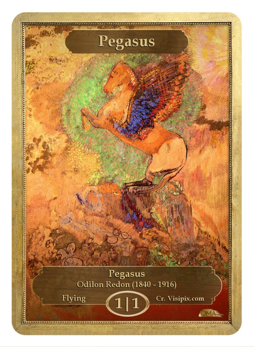 Pegasus Token (1/1) by Odilon Redon - Token - Original Magic Art - Accessories for Magic the Gathering and other card games