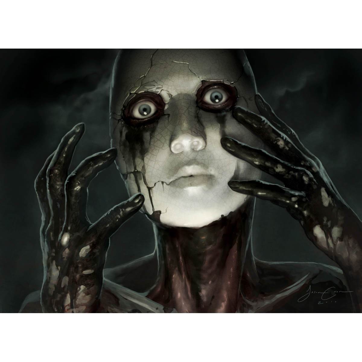 New Phyrexia Tagged "Enchantment" - Original Magic Art New Phyrexia Tagged "Enchantment" - Original Magic Art
