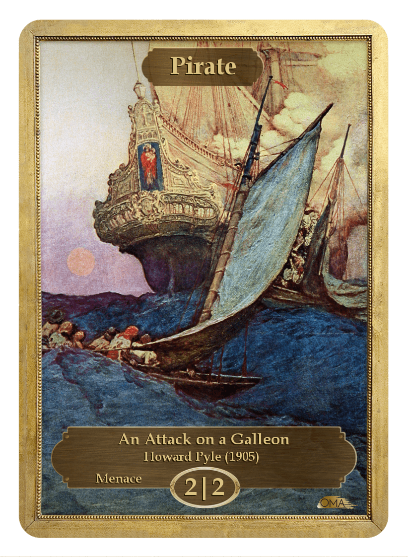 Pirate Token (2/2 - Menace) by Howard Pyle - Token - Original Magic Art - Accessories for Magic the Gathering and other card games