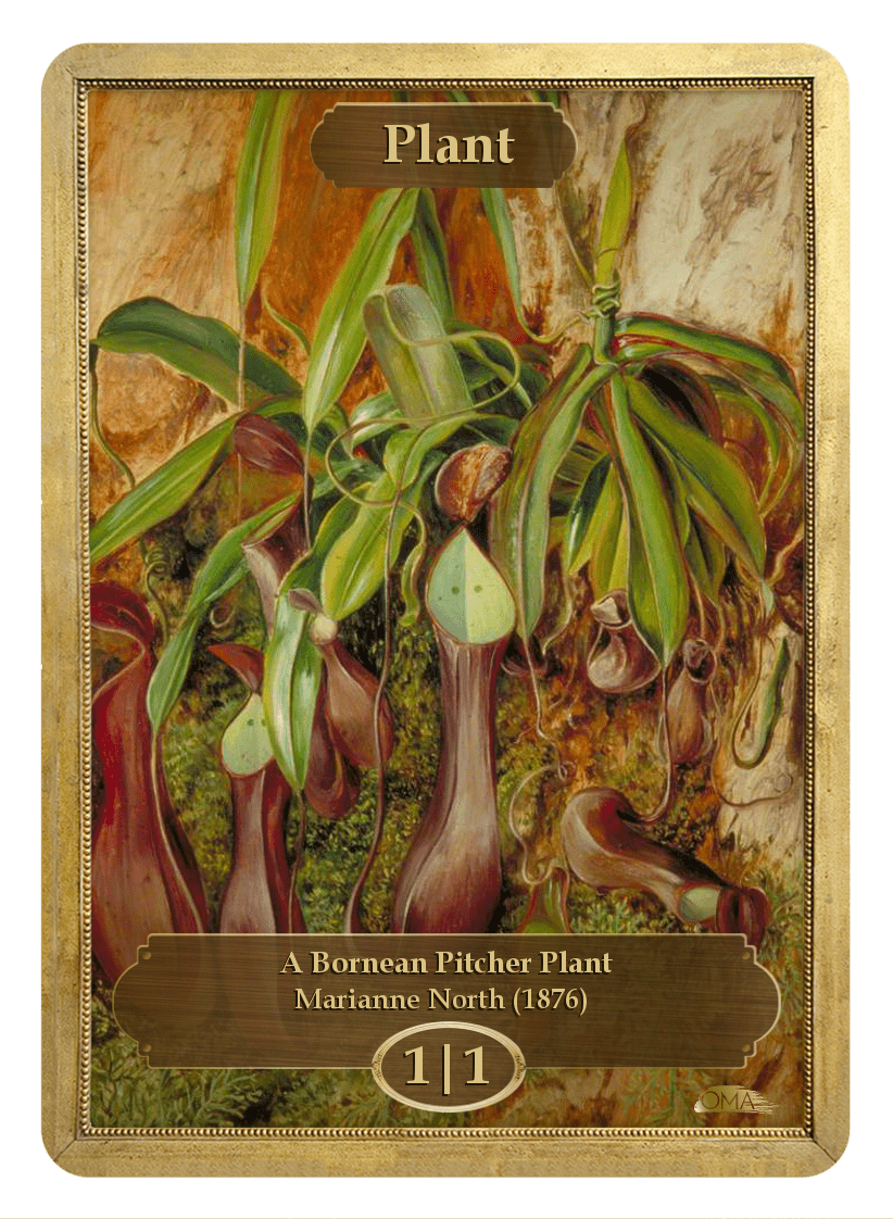 Plant Token (1/1) by Marianne North - Token - Original Magic Art - Accessories for Magic the Gathering and other card games