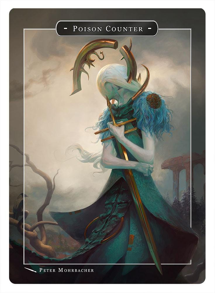 Poison Counter Token by Peter Mohrbacher - Original Magic Art Poison Counter Token by Peter Mohrbacher - Original Magic Art