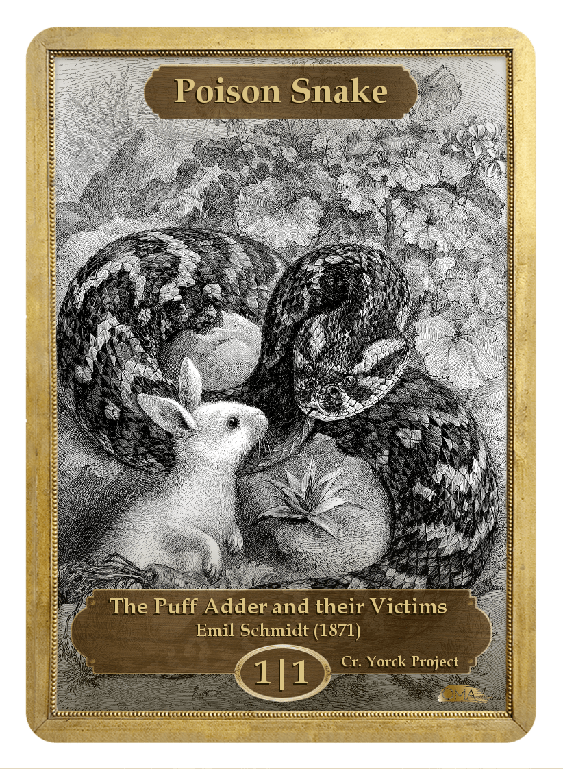 Poison Snake Token (1/1) by Emil Schmidt - Token - Original Magic Art - Accessories for Magic the Gathering and other card games