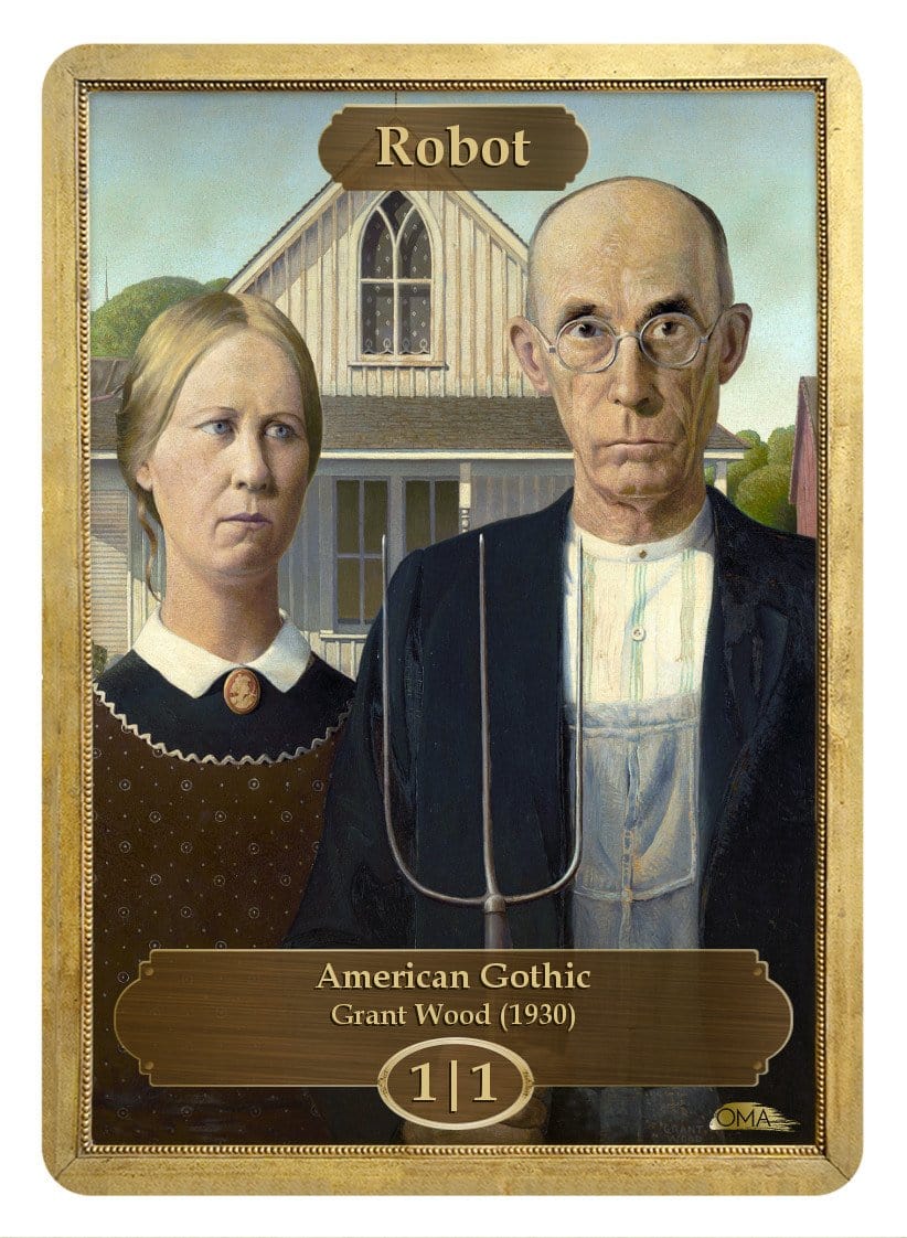 Robot Token (1/1) by Grant Wood - Token - Original Magic Art - Accessories for Magic the Gathering and other card games