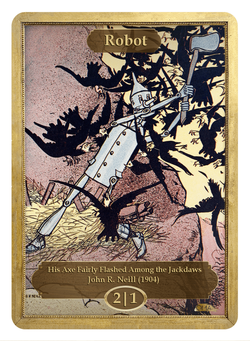 Robot Token (2/1) by John R. Neill - Token - Original Magic Art - Accessories for Magic the Gathering and other card games