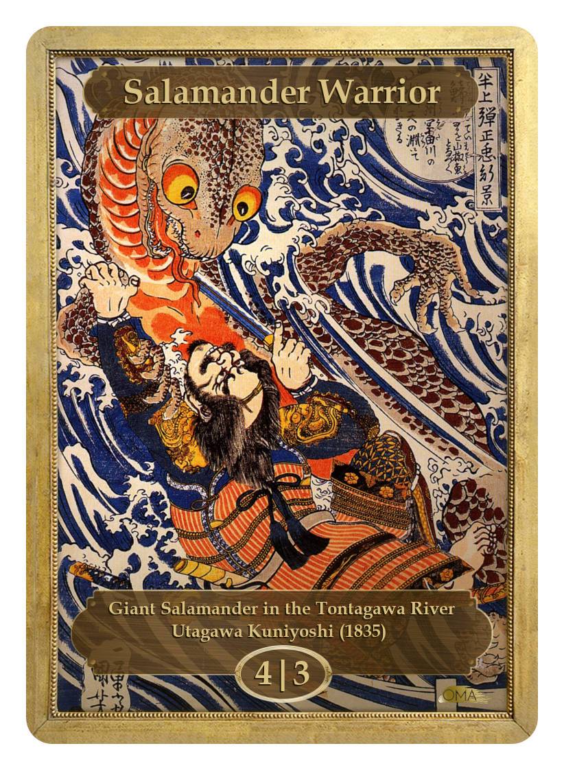 Salamander Warrior Token (4/3) by Utagawa Kuniyoshi - Original Magic Art