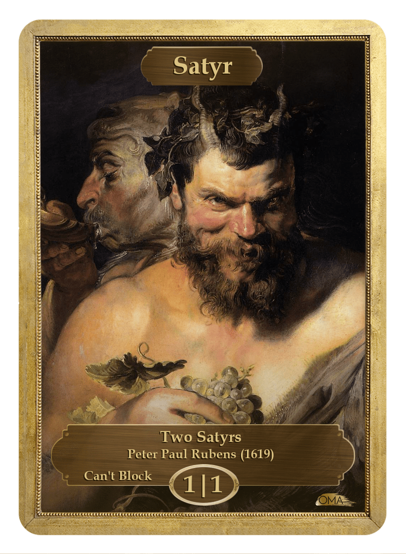 Satyr Token (1/1 - Can't Block) by Peter Paul Rubens - Token - Original Magic Art - Accessories for Magic the Gathering and other card games