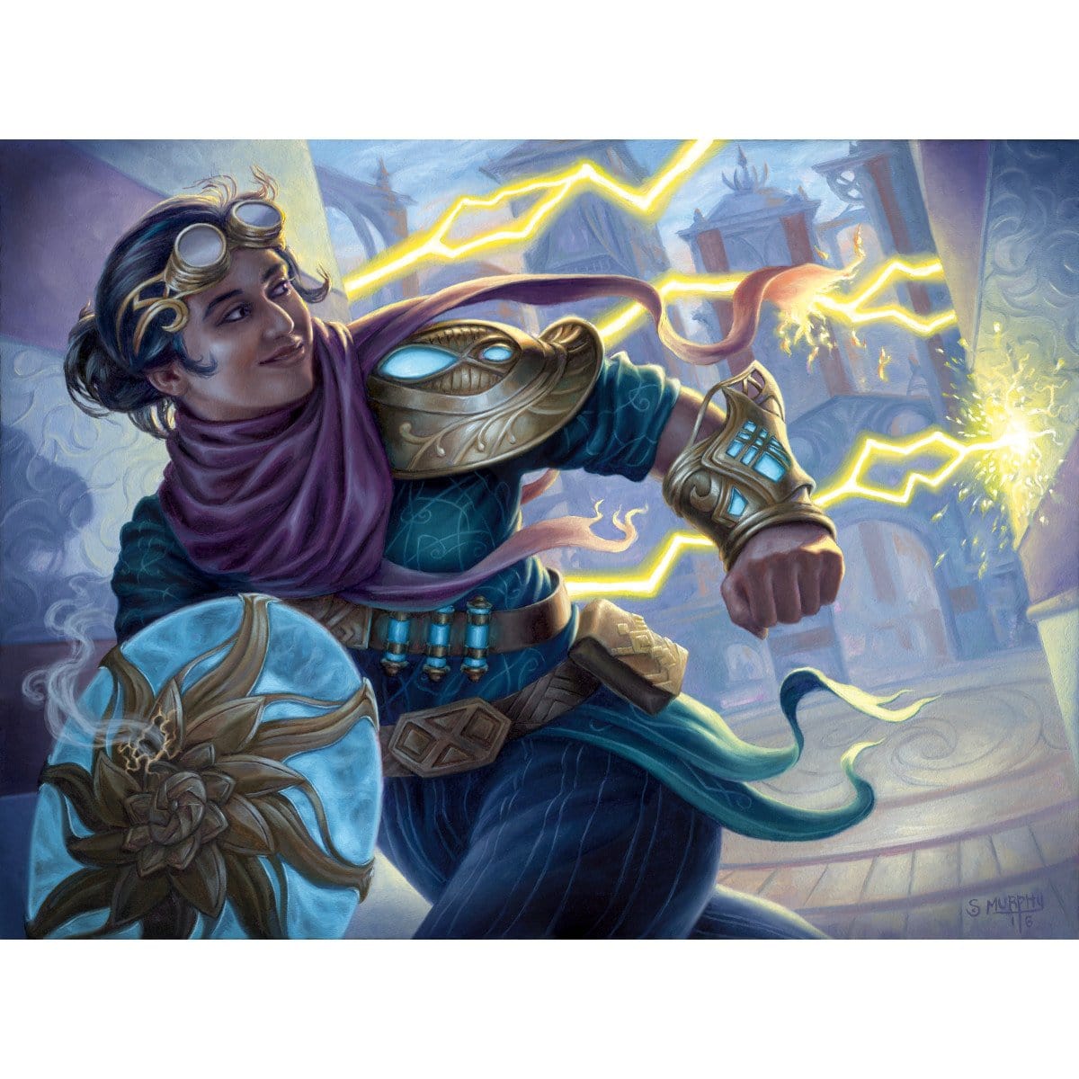 Aether Revolt Tagged "Print" - Original Magic Art Aether Revolt Tagged "Print" - Original Magic Art
