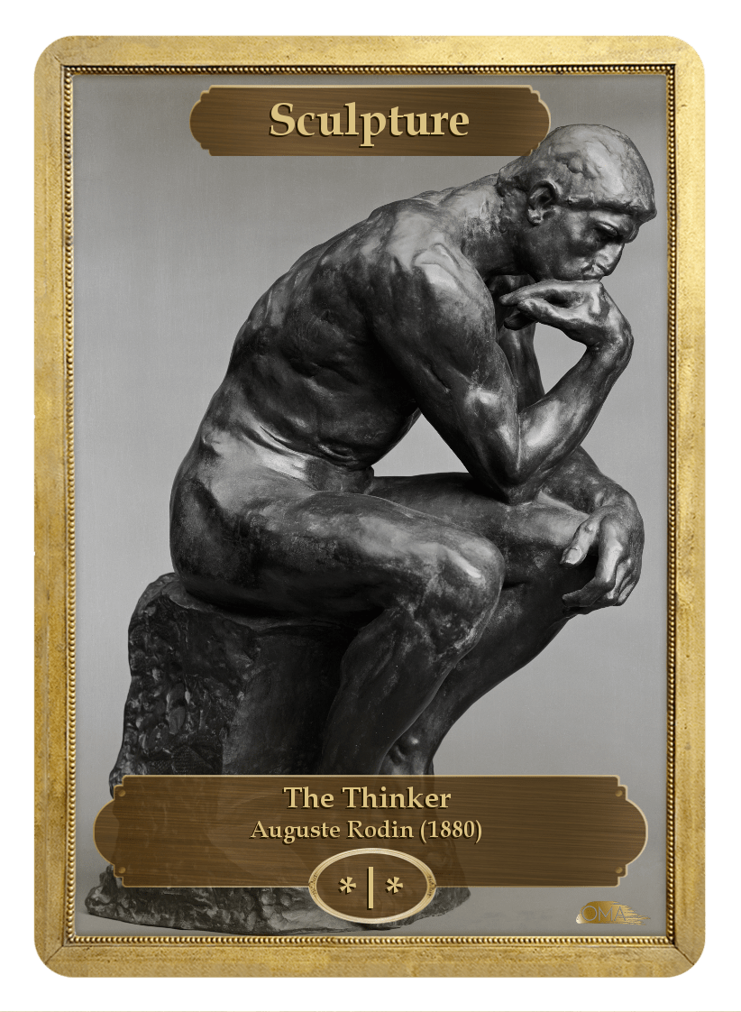 Sculpture Token (*/*) by Auguste Rodin - Token - Original Magic Art - Accessories for Magic the Gathering and other card games