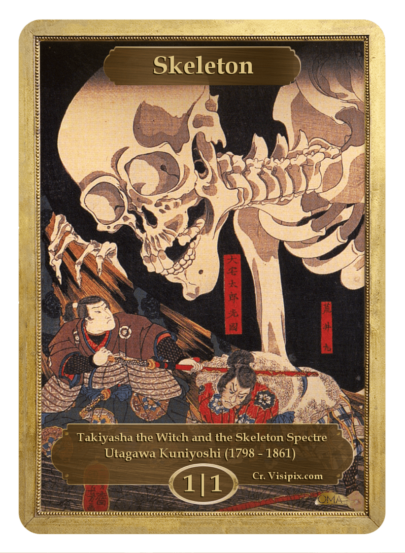 Skeleton Token (1/1) by Utagawa Kuniyoshi - Token - Original Magic Art - Accessories for Magic the Gathering and other card games