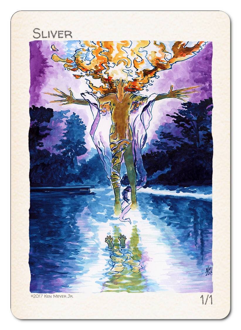 Sliver Token (1/1) by Ken Meyer Jr. - Original Magic Art