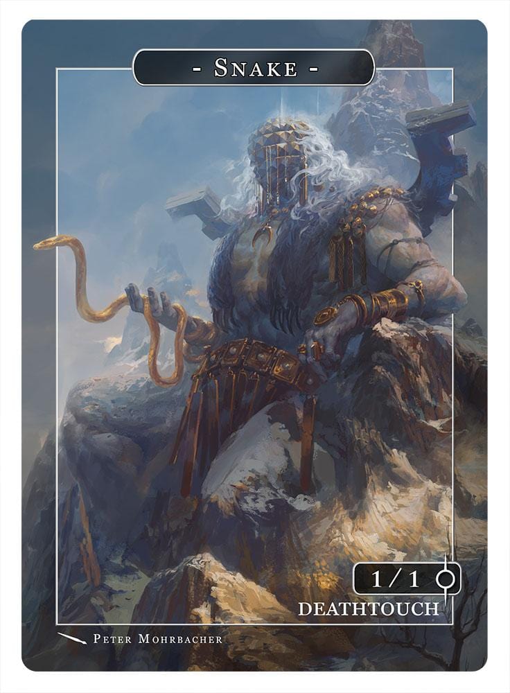 mtg snake cards Snake Token (1/1 - Deathtouch) by Peter Mohrbacher