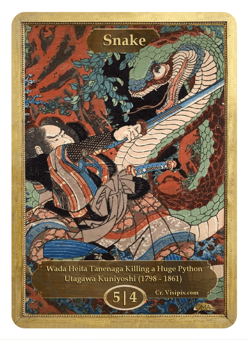 Snake Token (5/4) by Utagawa Kuniyoshi - Token - Original Magic Art - Accessories for Magic the Gathering and other card games