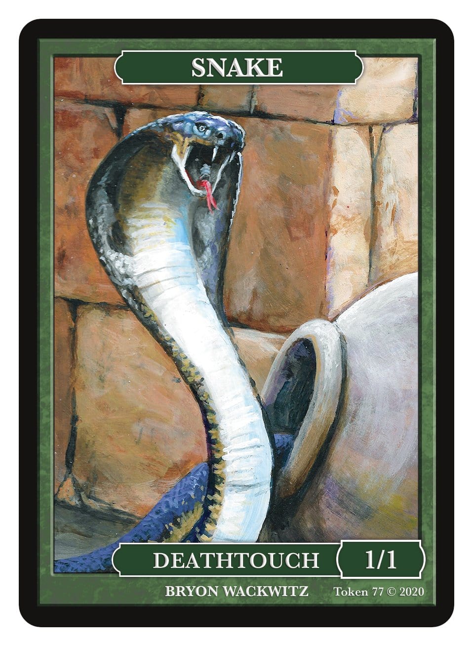 Snake Token (1/1 - Deathtouch) by Bryon Wackwitz