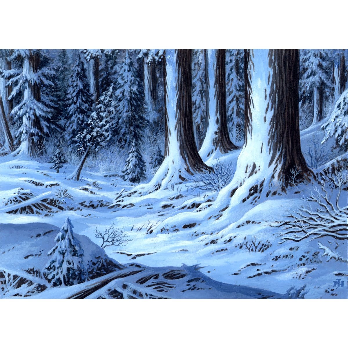 Snow-Covered Forest Print - Print - Original Magic Art - Accessories for Magic the Gathering and other card games