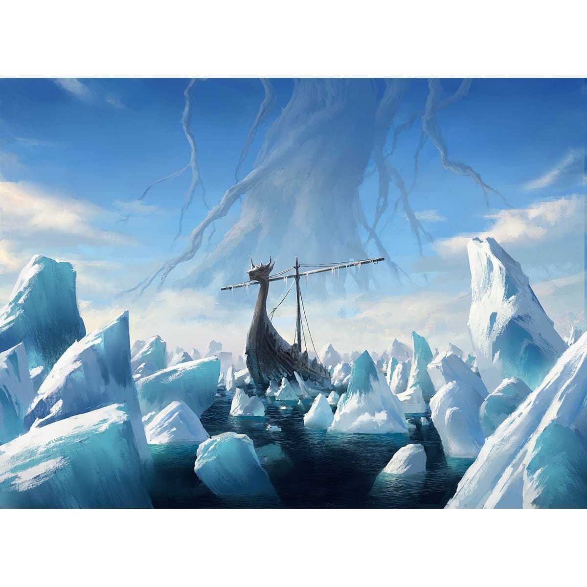 Snow-Covered Island Print