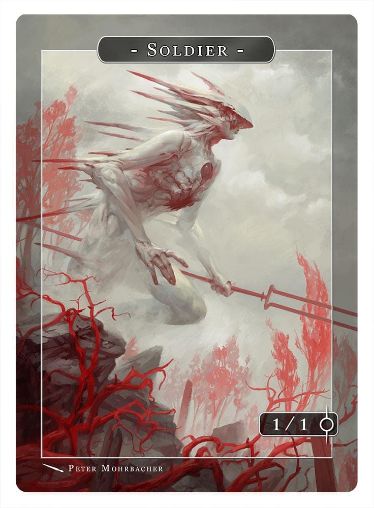 mtg soldier token cards Stainless Steel - Metal Tokens Token Creature Soldier Rarity Human Soldier Token (1/1) by