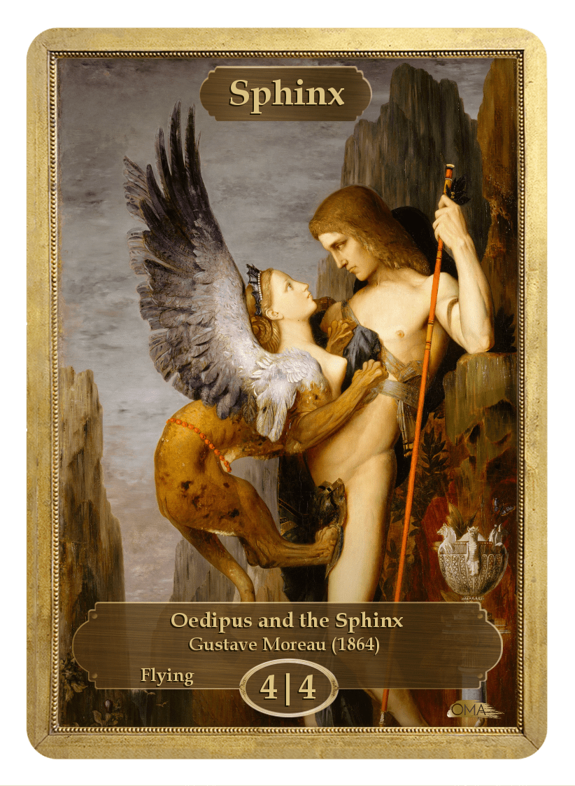 Sphinx Token (4/4) by Gustave Moreau - Token - Original Magic Art - Accessories for Magic the Gathering and other card games