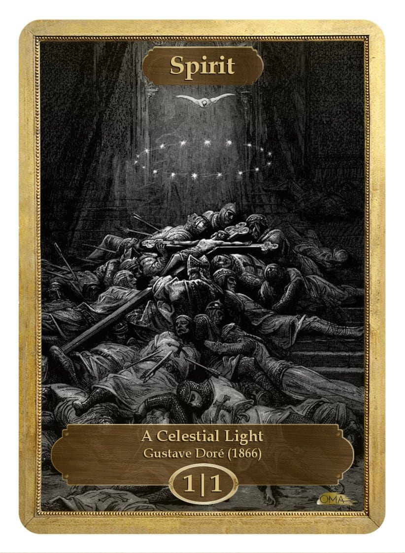 Spirit Token (1/1) by Gustave Doré - Token - Original Magic Art - Accessories for Magic the Gathering and other card games