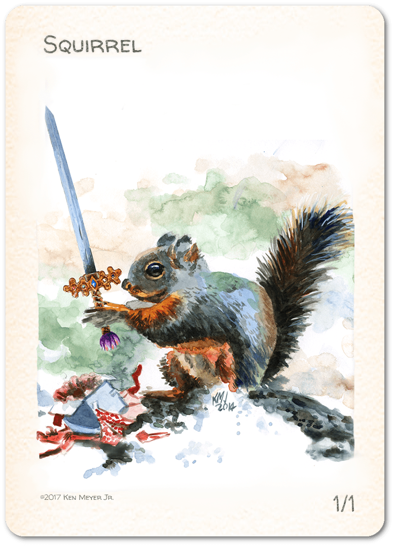 Squirrel Token (1/1) by Ken Meyer Jr. - Token - Original Magic Art - Accessories for Magic the Gathering and other card games