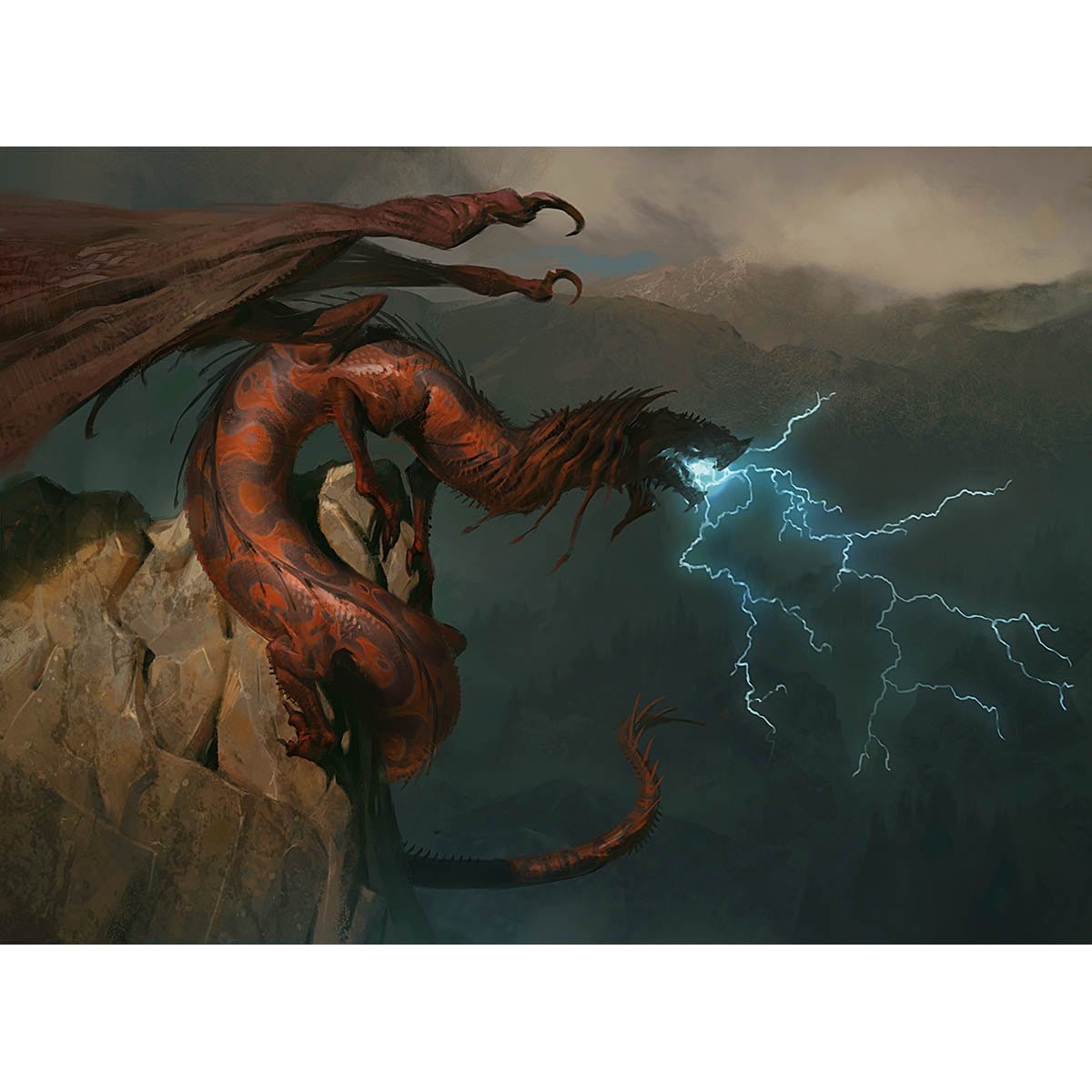 Stormbreath Dragon Print - Print - Original Magic Art - Accessories for Magic the Gathering and other card games