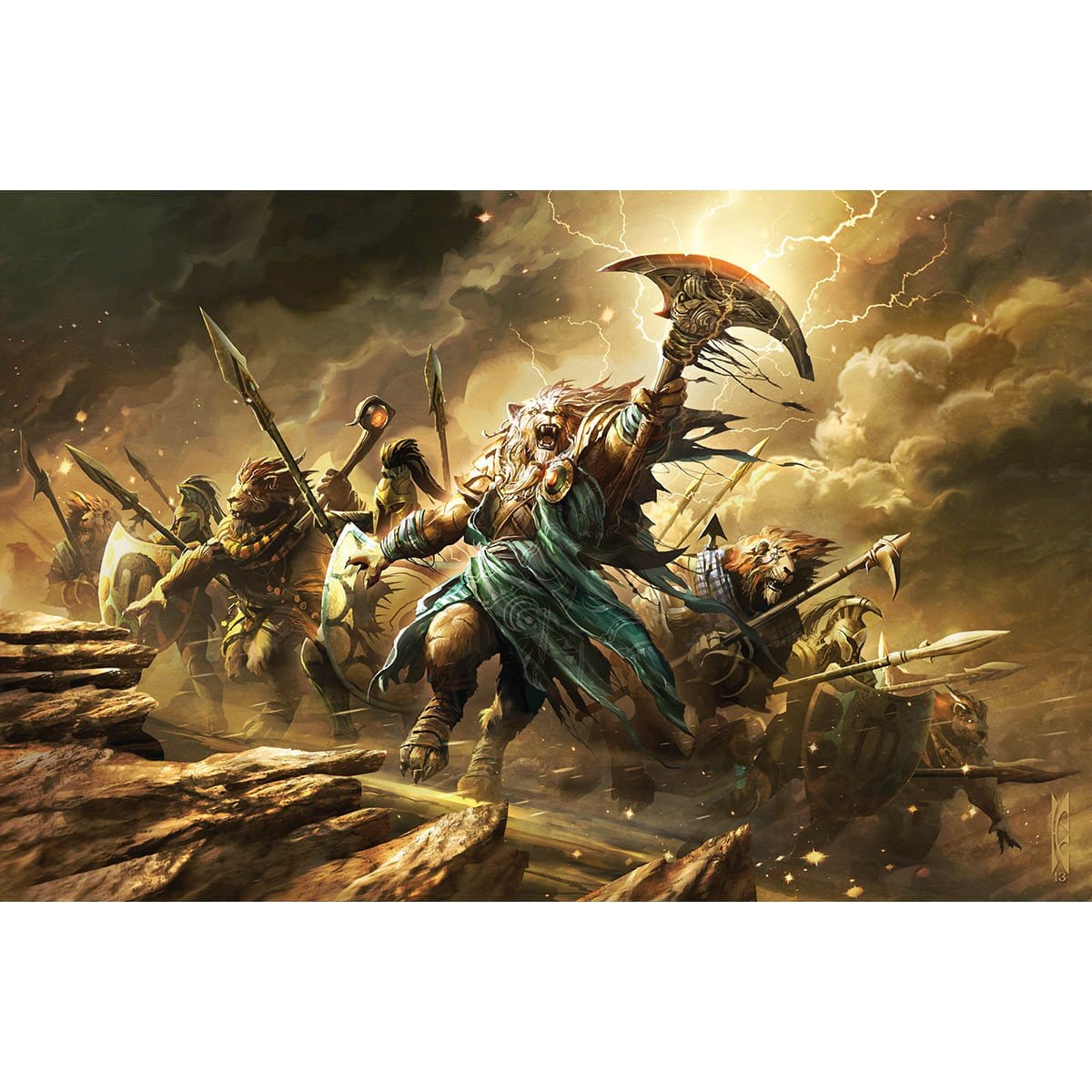 Ajani&#39;s Presence Print - Print - Original Magic Art - Accessories for Magic the Gathering and other card games
