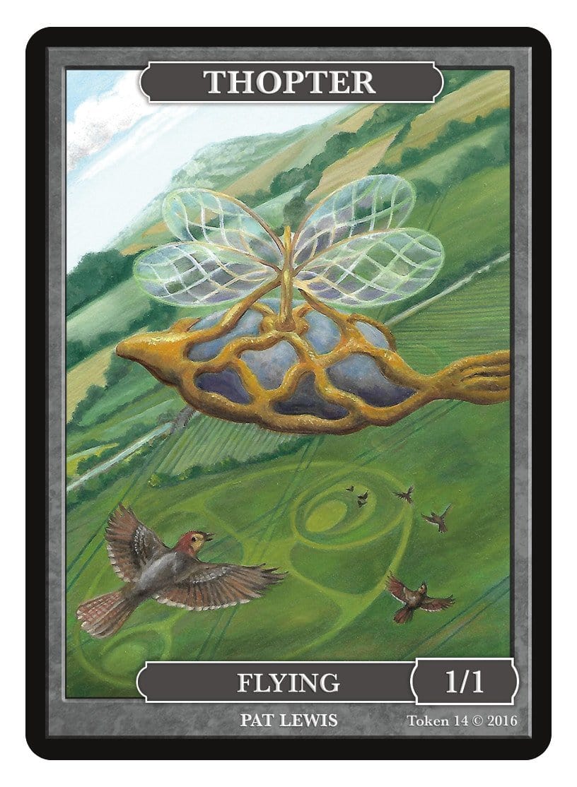 mtg cards that make thopters Thopter Token (1/1) by Pat Lewis