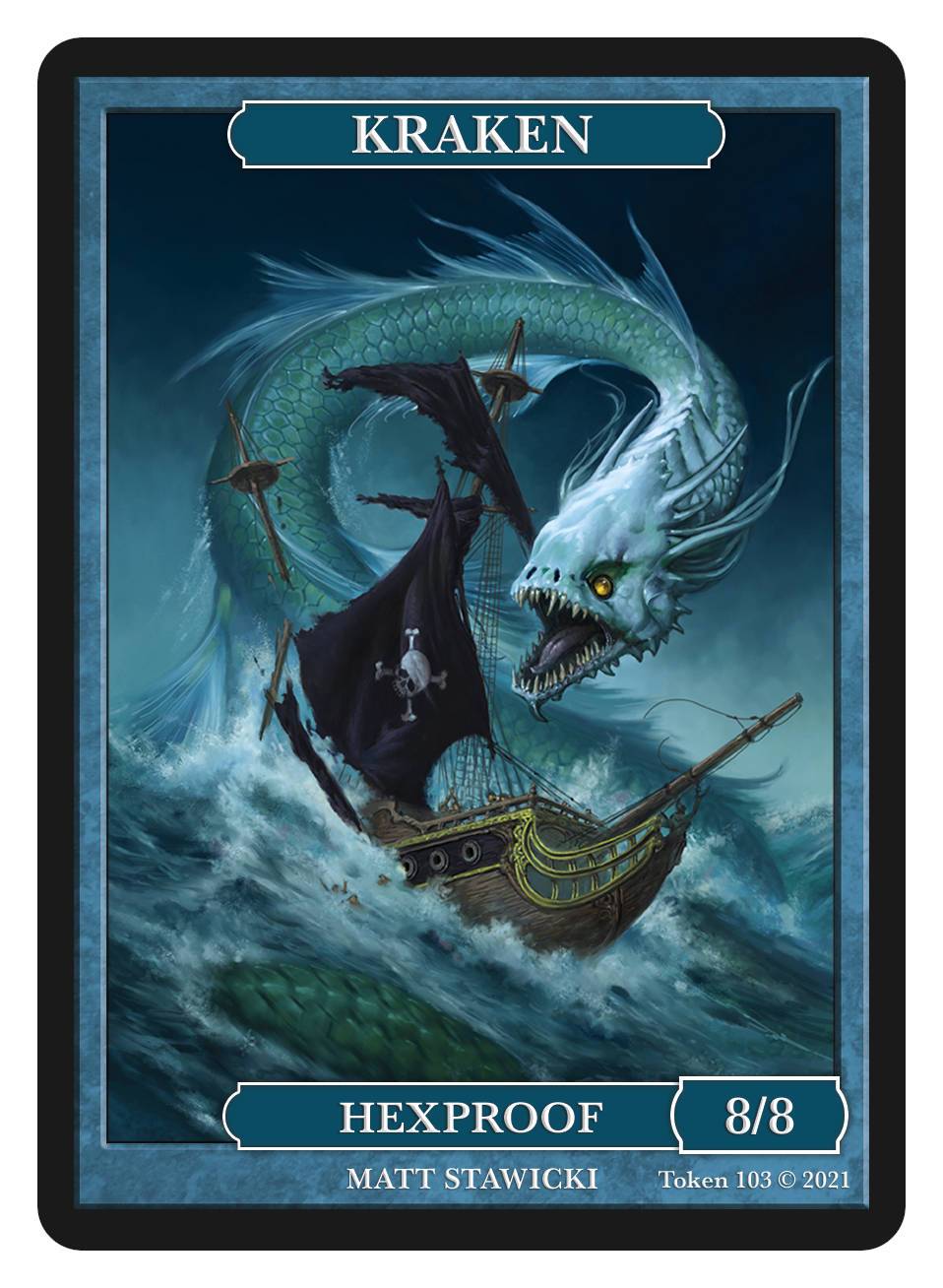 Kraken Token (8/8 - Hexproof) by Matt Stawicki - Original Magic Art Kraken Token (8/8 - Hexproof) by Matt Stawicki - Original Magic Art